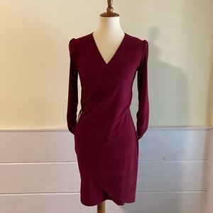 Wine Red wrap dress by Caché size S